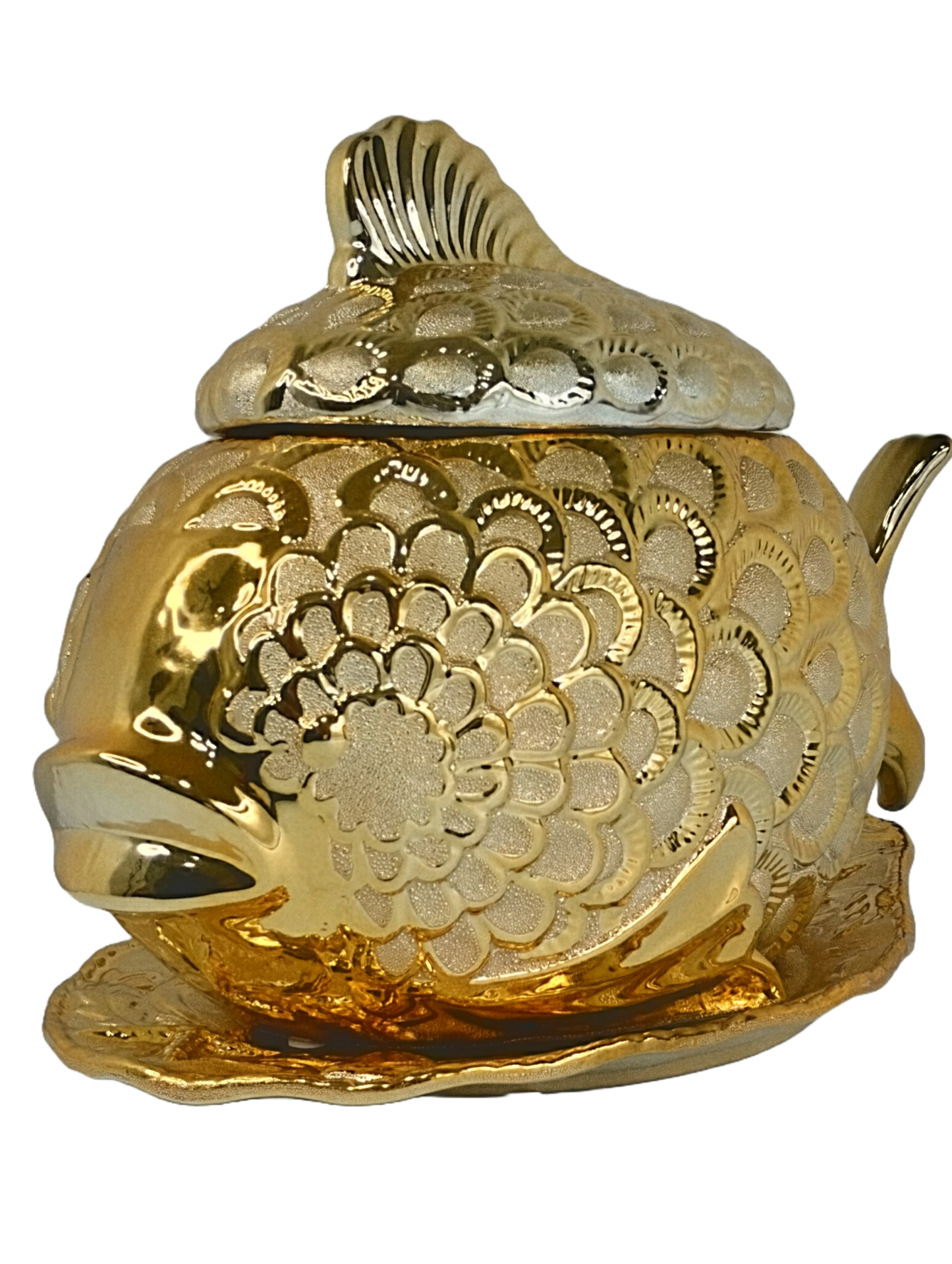 Sopera Ochun Dorada Forma de Pescado