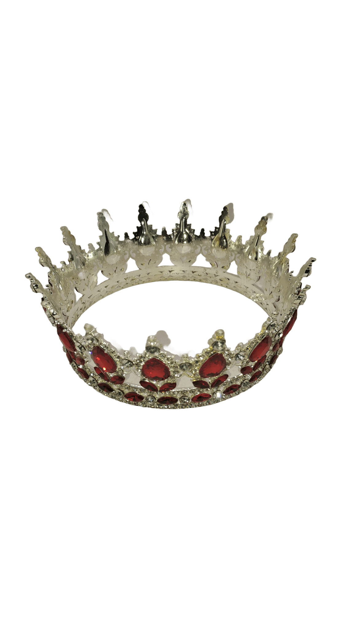 corona plateada con piedras rojas de aggayu o ayaggun