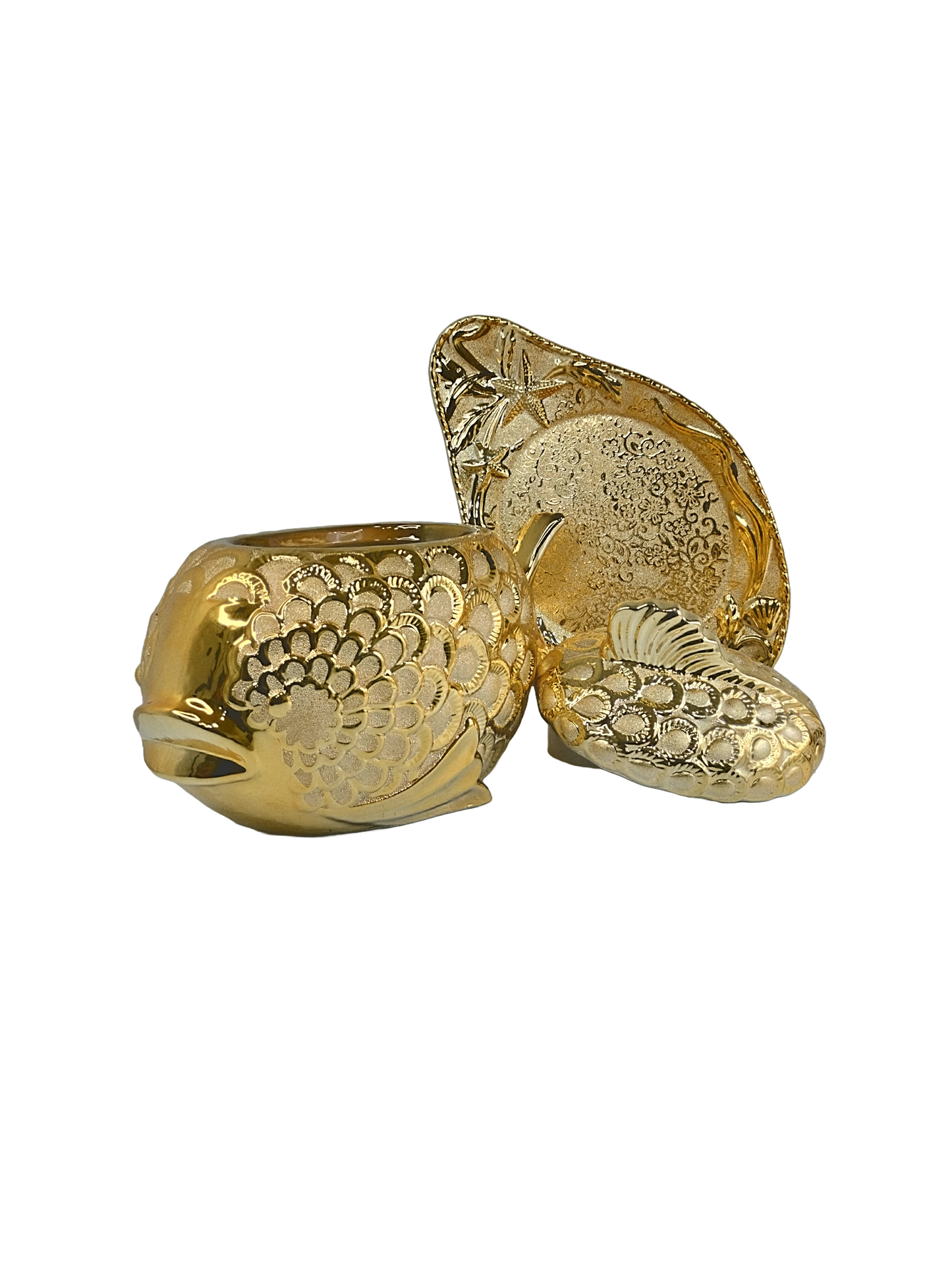 Sopera Ochun Dorada Forma de Pescado