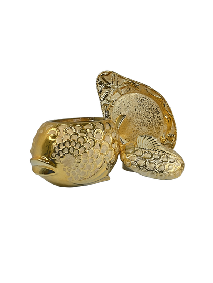 Sopera Ochun Dorada Forma de Pescado