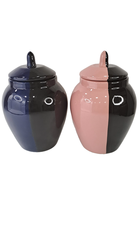 Sopera Doble Azul-Negro Rosa-Negro