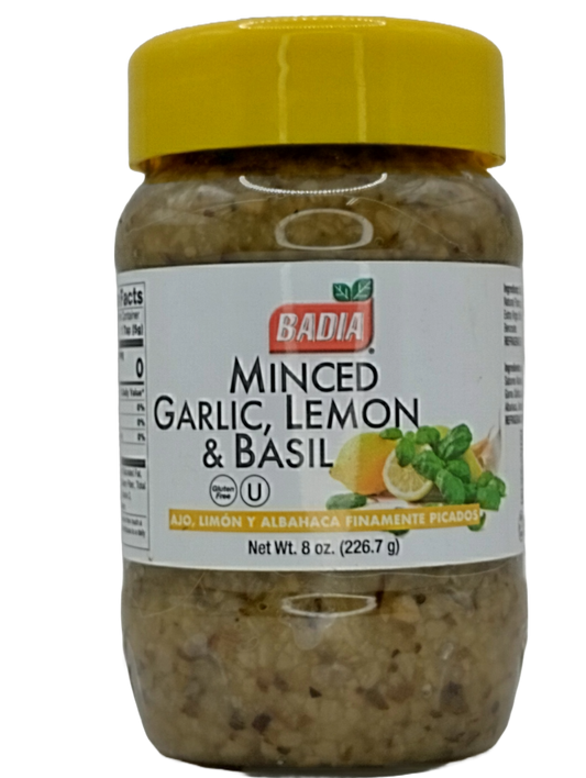 ajo triturado cn limon y albahaca badia 8oz