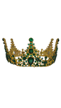 corona de gala orisha orula piedras verdes color dorado