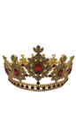 corona dorada con piedras rojas para shango oagayu santeria