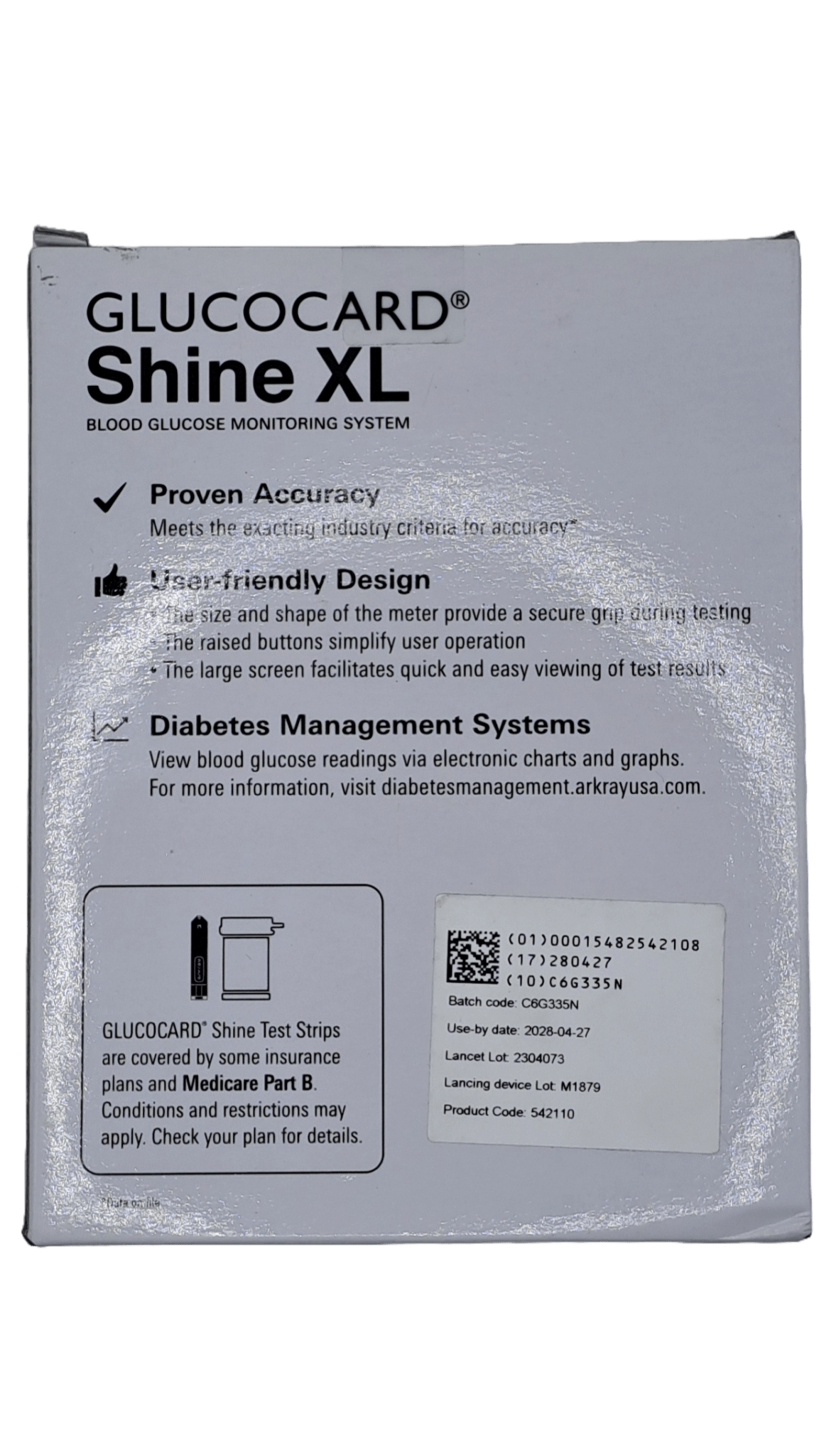 glucometro shine xl back