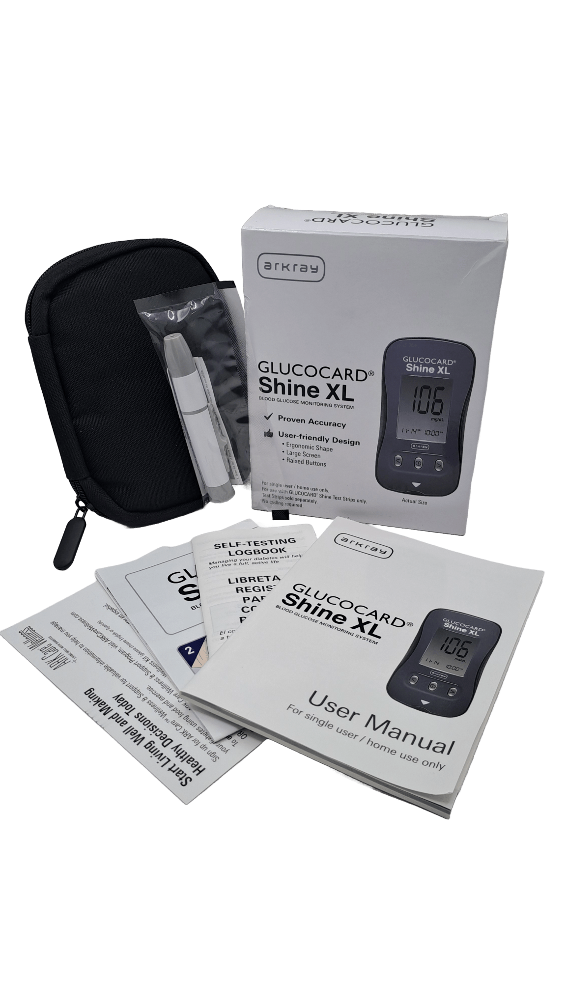 glucometro shine xl estuche y tirillas