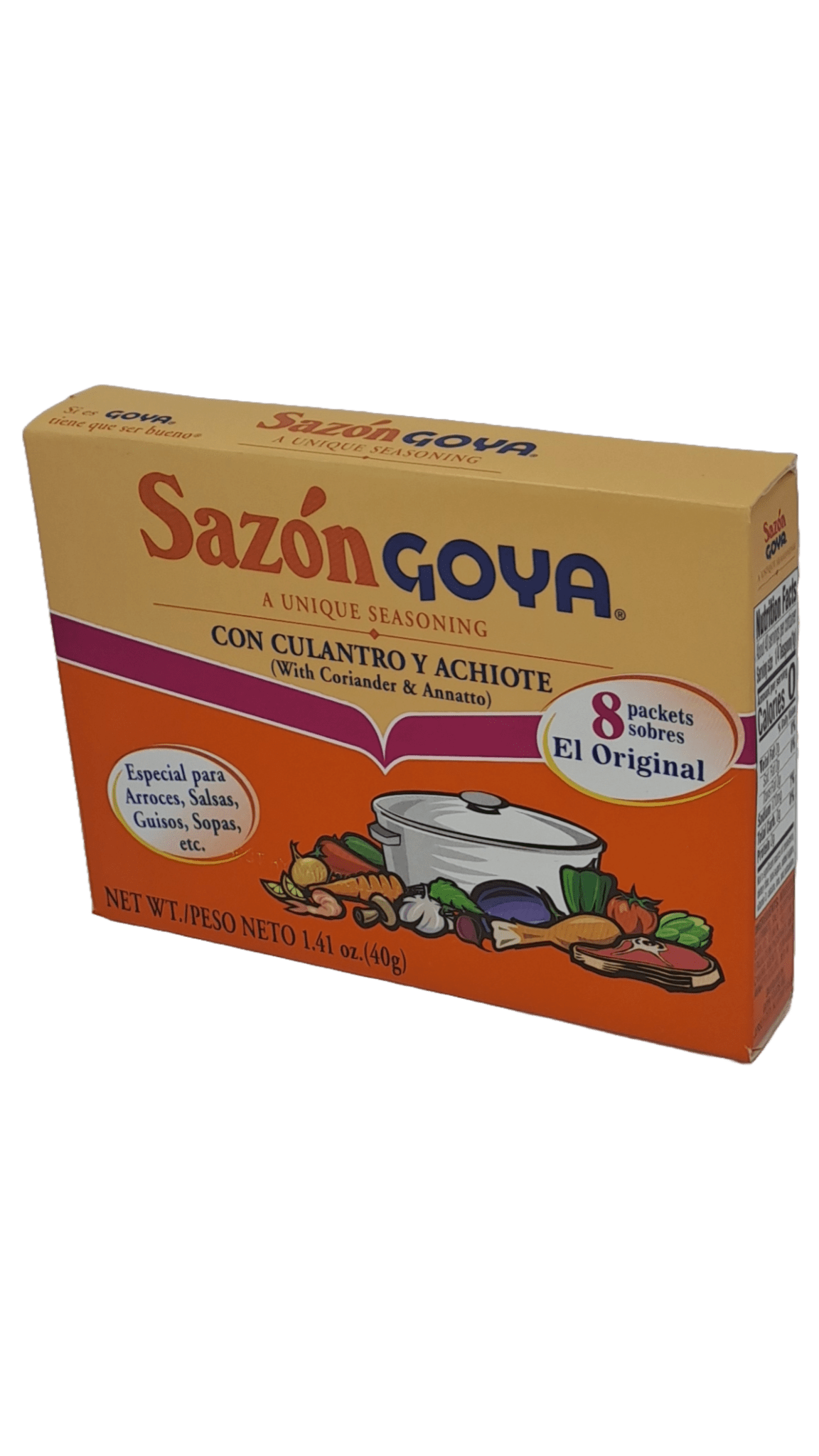 sazon goya con culantro y achiote lateral