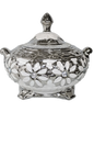 sopera con flores obatala blanco plateado