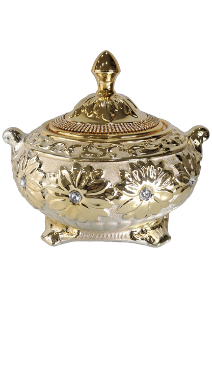 sopera con flores oshun dorada