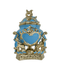 sopera de yemaya con base azul celeste y dorado
