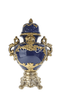 sopera tipo copa con patas y asas azul oscuro